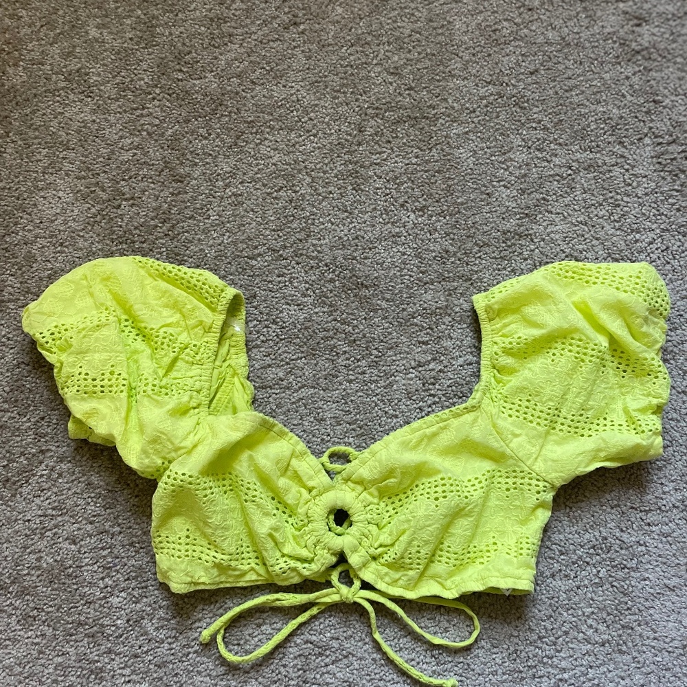 Two tops in green and blue floral. The price is for both.